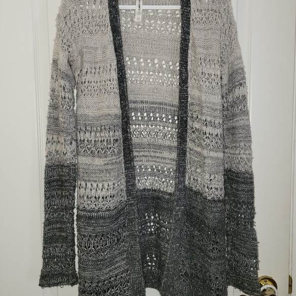 Knit Grey White oversized cardigan - Picture 4 of 9